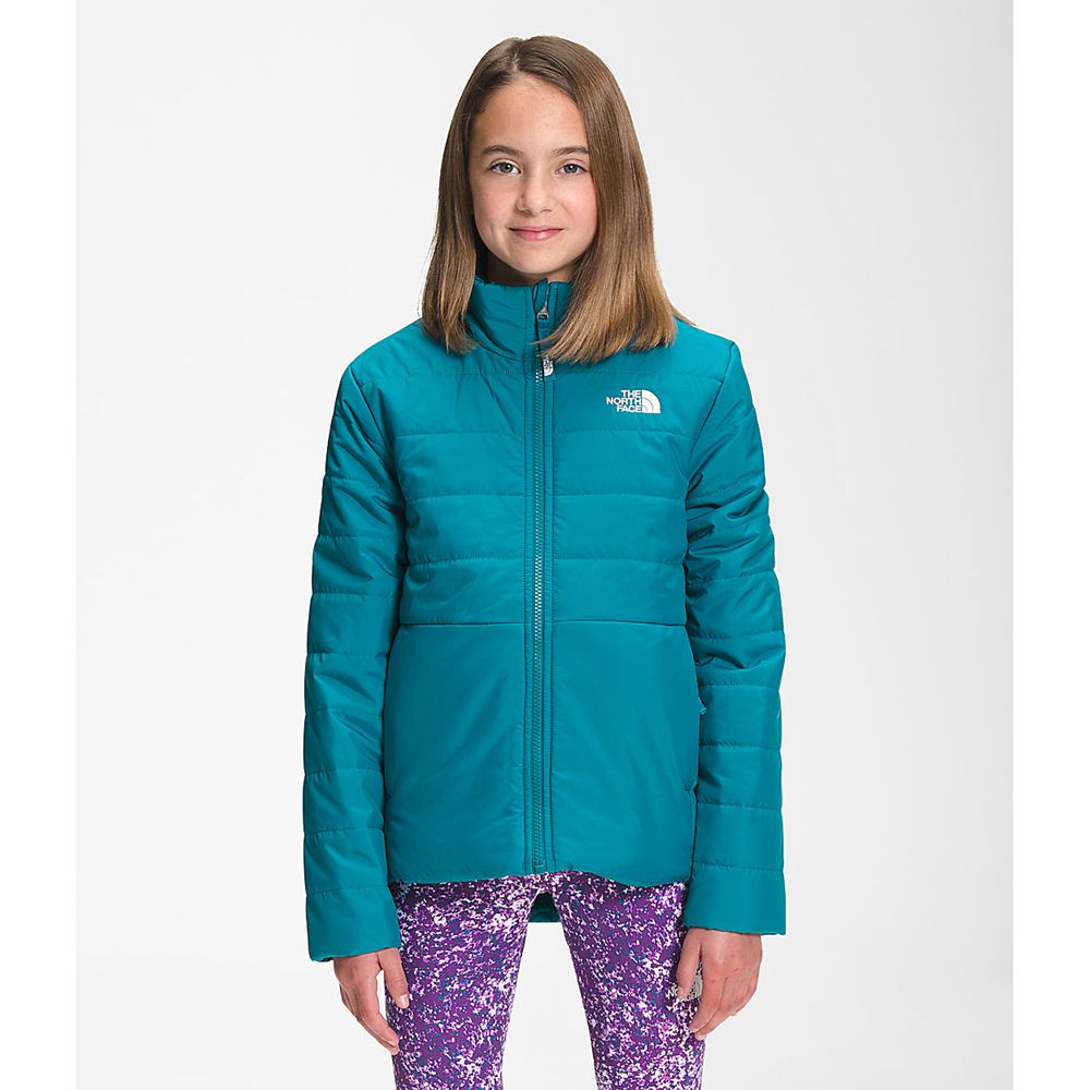 The North Face Jackets Girls Australia - The North Face Reversible Mossbud Swirl Dark Blue (EPT-9087